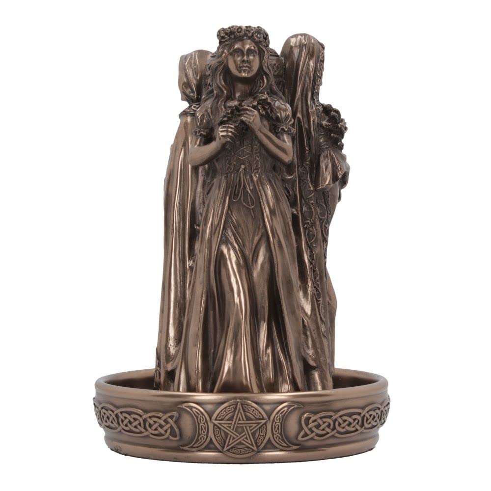 Nemesis Now Triple Goddess Rückfluss-Räuchergefäss, Bronze, 18 cm