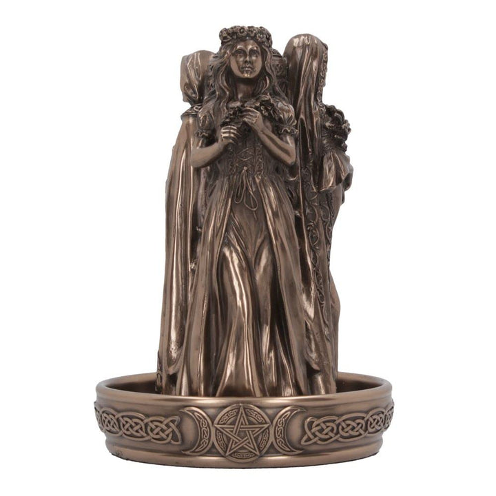 Nemesis Now Triple Goddess Rückfluss-Räuchergefäss, Bronze, 18 cm