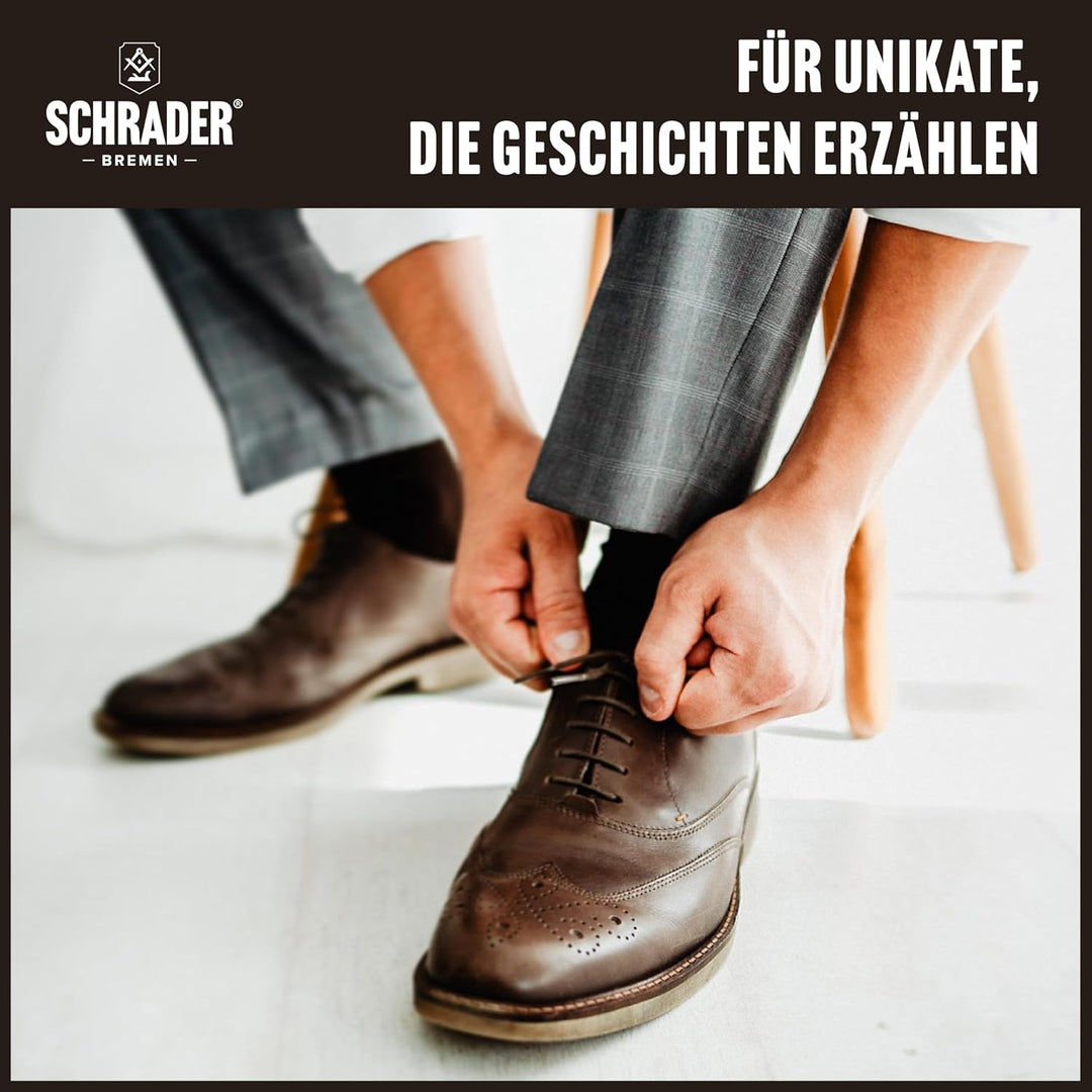 SCHRADER Anzugschuhe Lederpflegeset - Schuhputzset mit Pflegemitteln zur Schuhpflege von Lederschuhe