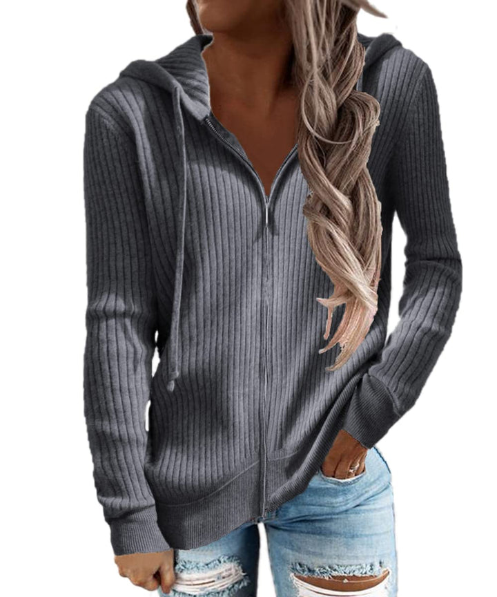 GRMLRPT Kapuzenpullover Damen Hoodie mit Durchgägigem Reissverschluss Kapuzenjacke Pullover Sweatshi