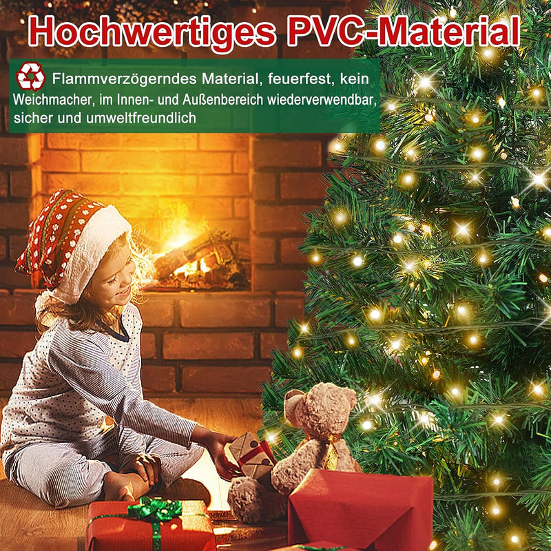 Aufun Künstlicher Weihnachtsbaum Tannenbaum mit Beleuchtung 120 LED warm-weiss inkl. Metallständer 2