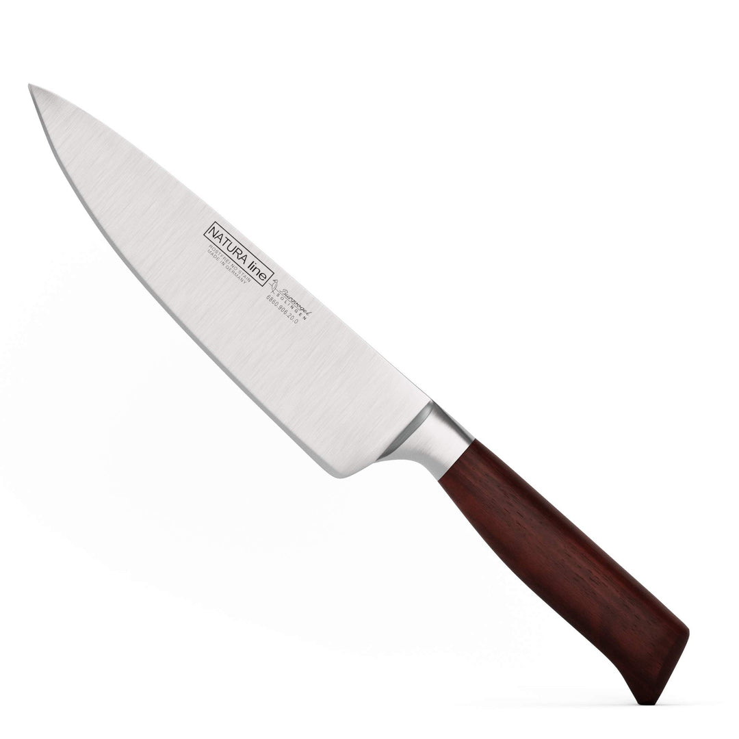 Burgvogel Solingen Natura Line, 20 cm Kochmesser Holzgriff, rot satiniert, geschmiedet, sehr scharfe