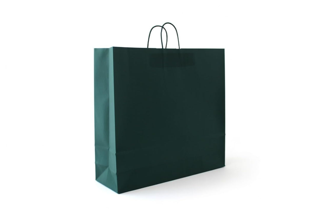 PGV Papiertragetaschen mit Kordel extra gross 54 + 14 x 50 cm (100 Stück, DUNKELGRÜN) 100 Stück Dunk