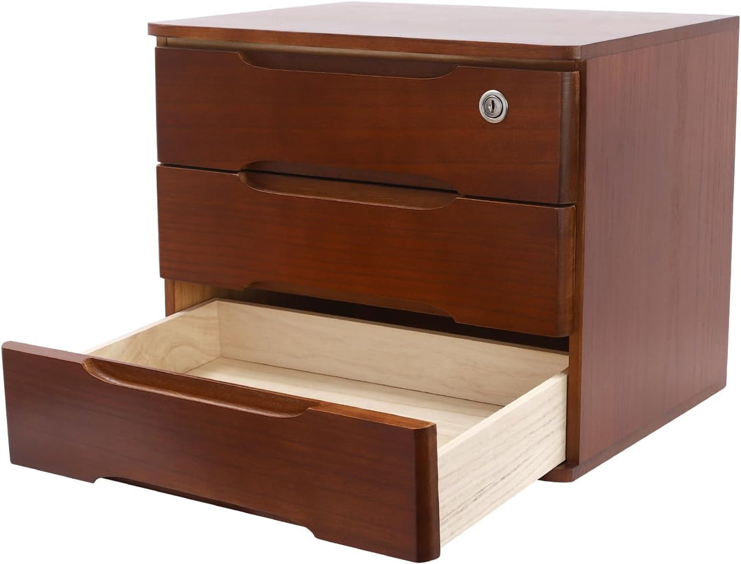 3 Schicht Desktop Storage Box, Desktop Storage Box mit abschliessbarer Schublade, Bürobedarf Schubla