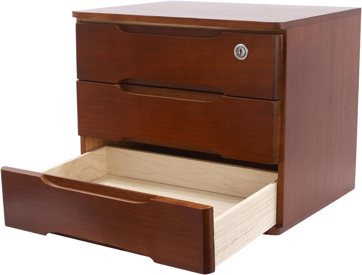 3 Schicht Desktop Storage Box, Desktop Storage Box mit abschliessbarer Schublade, Bürobedarf Schubla