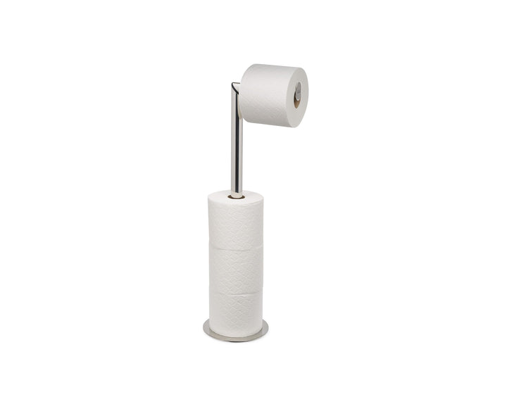 Joseph Joseph EasyStore Luxe 2 in 1 Freistehender Toilettenpapierhalter, Premium-Edelstahl, Aufbewah