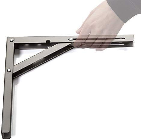 2 Stück SO-TECH® Klappkonsole Profi-Nr.1 L200 Länge: 200 mm/Höhe 160 mm Edelstahloptik matt (satin)