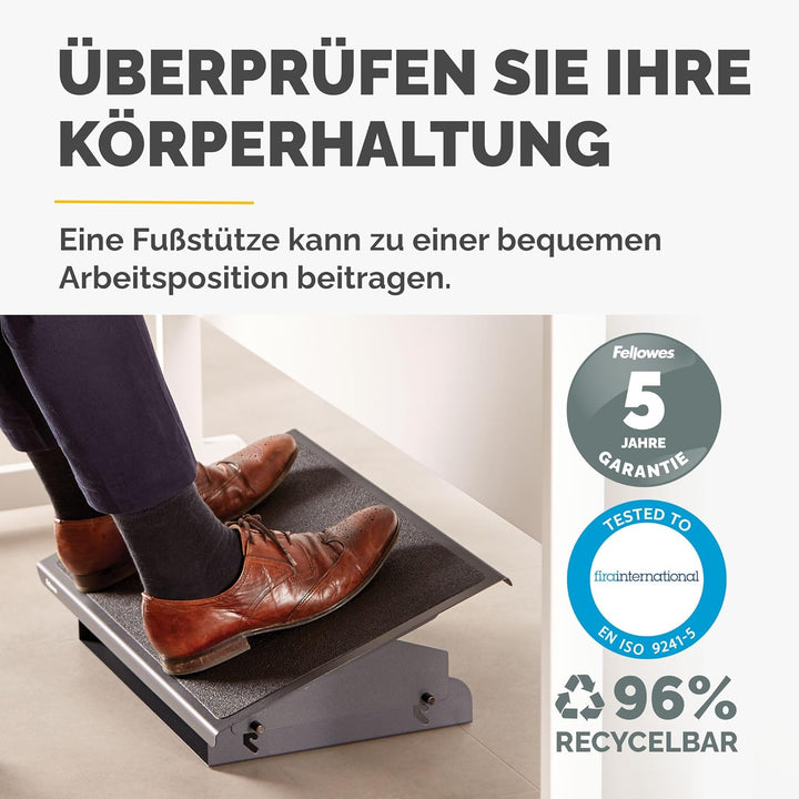 Fellowes 8064101 Fussstütze Professional Series robust verstellbar, extra stabile Stahlkonstruktion,