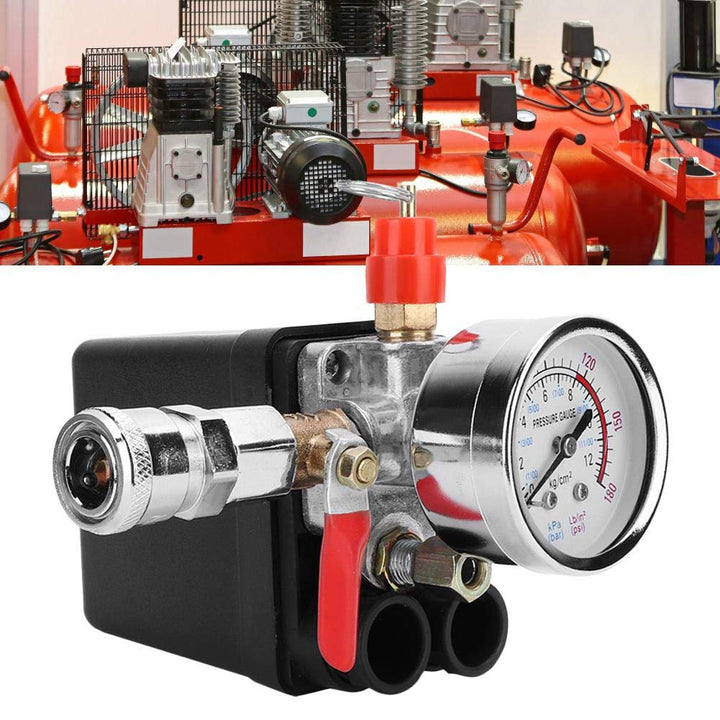 3-Phasen 4-Loch-Druckschalter, 380 V 3-Phasen 4-Loch Druckregelventil für Luftkompressor, maximaler