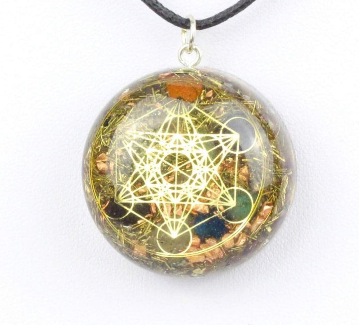 Panotophia Orpanit® Orgonit Anhänger Gold Erzengel Metratron I 100% echter Orgonit I Schutz gegen EM