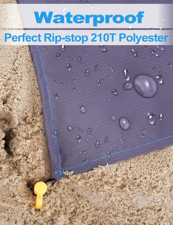 Stranddecke Super Gross 275cm x 300cm für Strandurlaub Reisen Camping, Leicht und Tragbar, Schnelltr