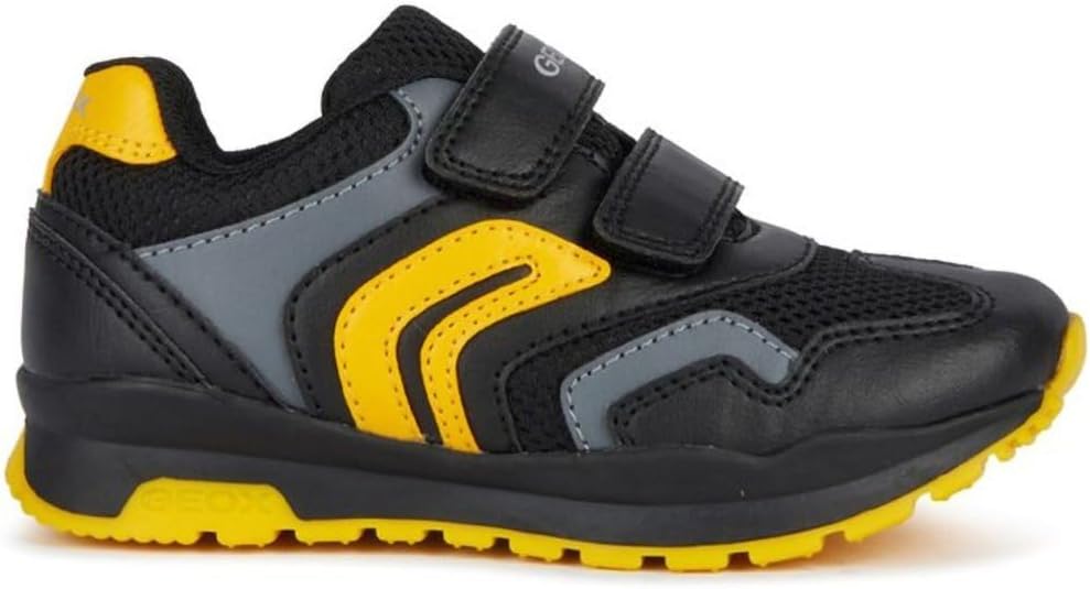 Geox J Pavel A Jungen Sneakers 27 EU Black Yellow, 27 EU Black Yellow