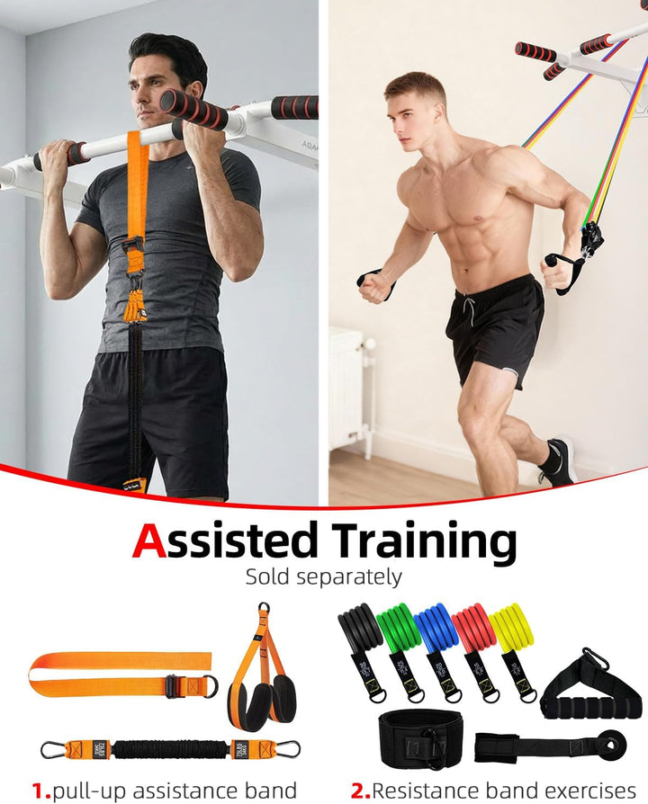 Abahub Klimmzugstange Wandmontage, Mehrfach Griff Chin-Up-Bar für Heimtraining, Bohrmontage, Wand Pu