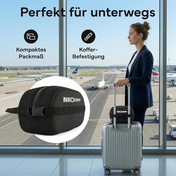 NEOLYMP Nackenkissen Flugzeug mit Kinnstütze verhindert Vorfallen des Kopfes – Memory Foam Reisekiss