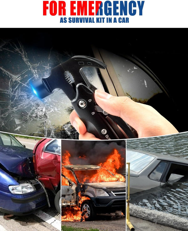 BIBURY Hammer & Schneeflocken Multitool für Manner, Outdoor Campingzubehör Überlebensausrüstung, Ges