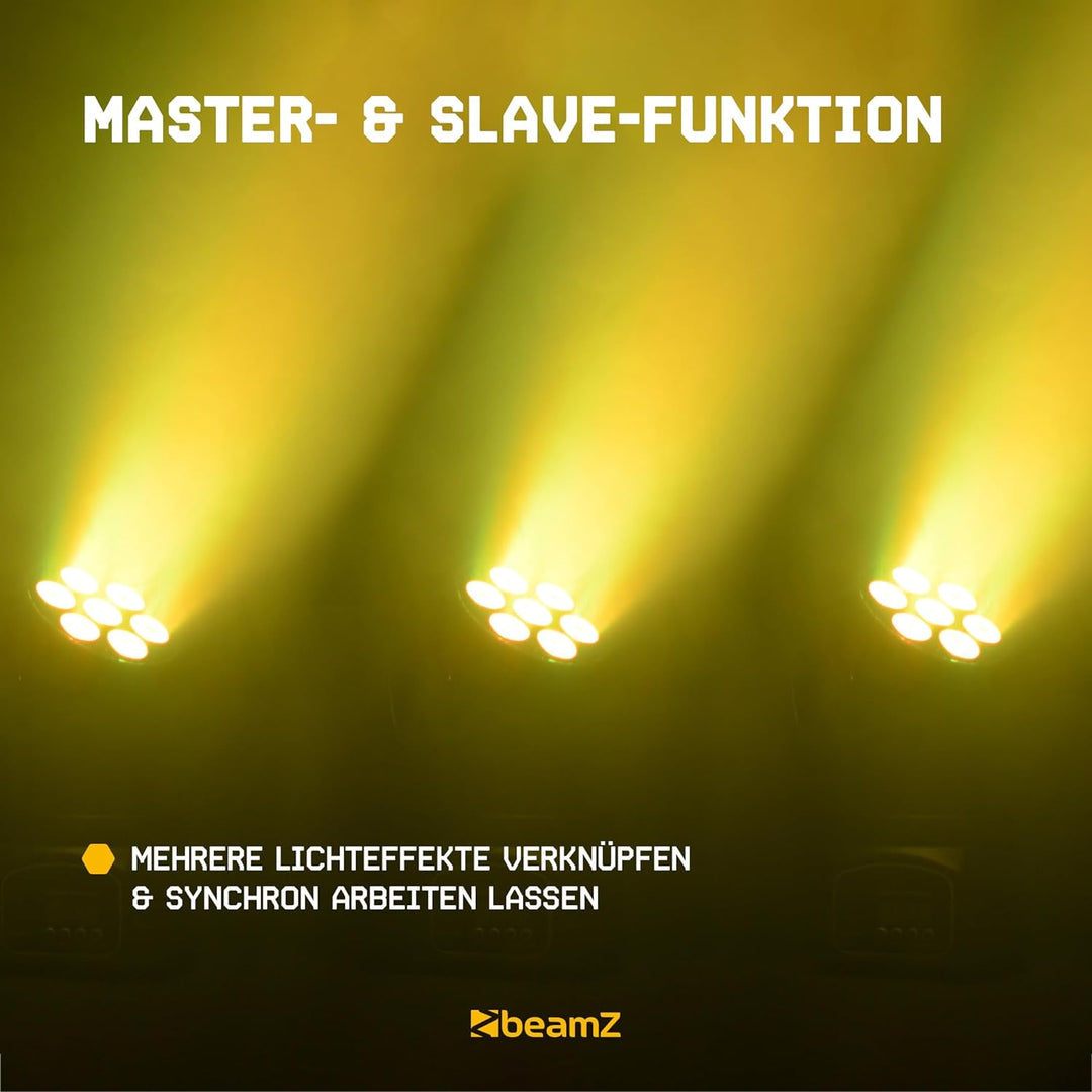 BEAMZ MHL74 Moving Head LED Disco Licht, mini Washer, RGBW Movinghead DMX, automatischer Modus, musi