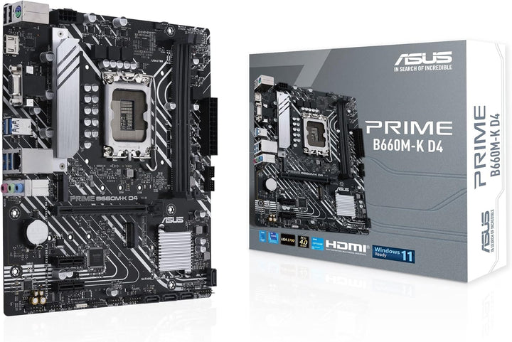 ASUS PRIME B660M-K D4 Gaming Mainboard Sockel Intel LGA 1700 (Intel B660, mATX, DDR4 Speicher, PCIe