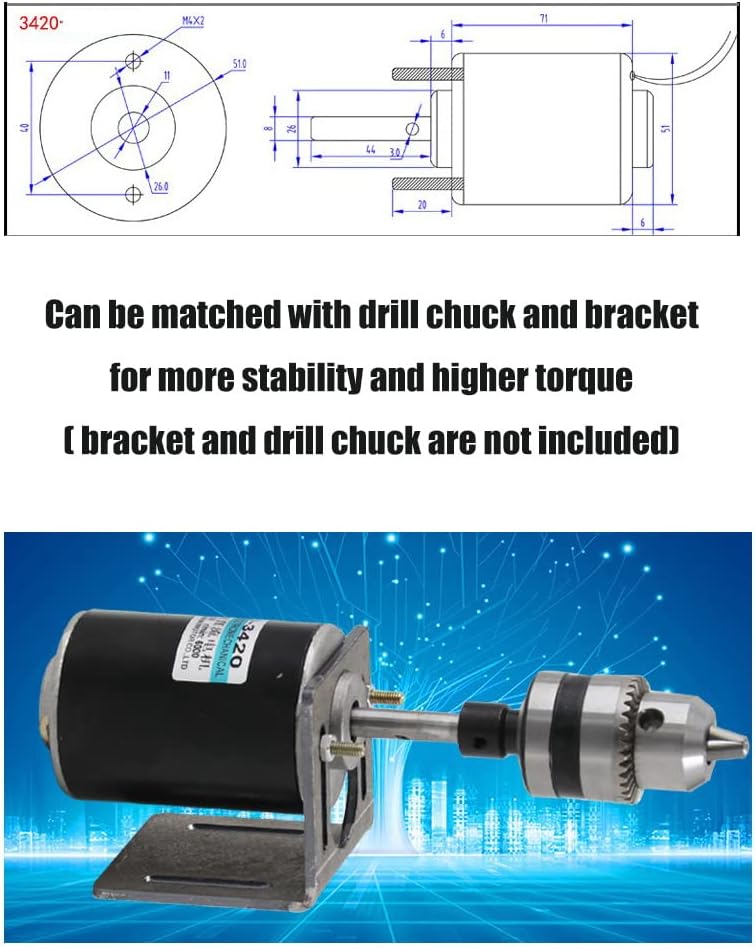 12 / 24V 30W Permanentmagnet-Gleichstrommotor, Hochgeschwindigkeits-CW/CCW-Permanentmagnet-Gleichstr