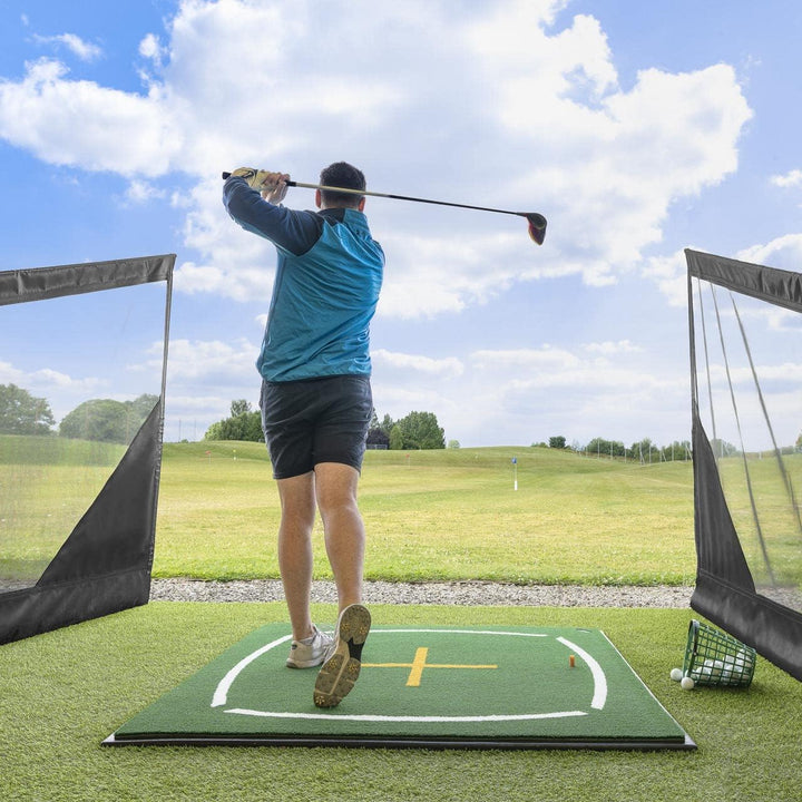 FORB Golf Lehrmatte | Ausrichtungslinen &amp; 4X Tee-Positionen Matte nur, Matte nur