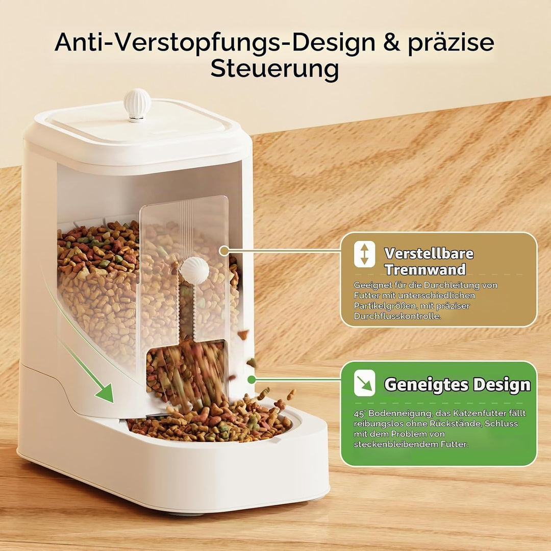 JUNSPOW Automatisches Futter &amp; Wasserspender Set für Katzen und Hunde A43AB-Feeder&amp;Waterer, A43AB-Fe