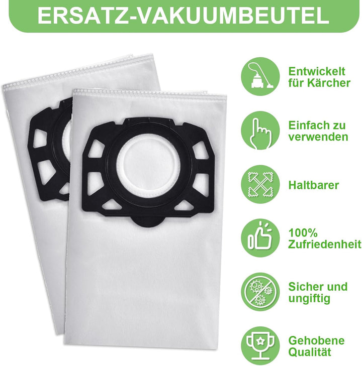 Staubsaugerbeutel-Filterset für Kärcher WD4 WD5 WD6 MV4 MV5 MV6 WD5P WD6P Premium, 8 Beutel ersetzen