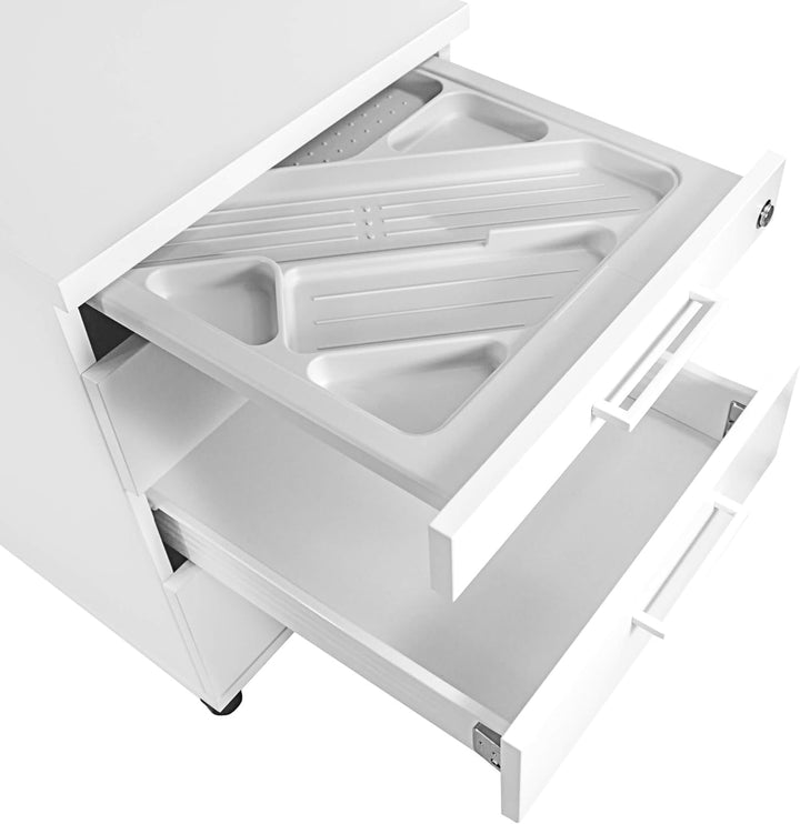 Profi Rollcontainer 60cm tief weiss Rollschrank Büro Container Optima