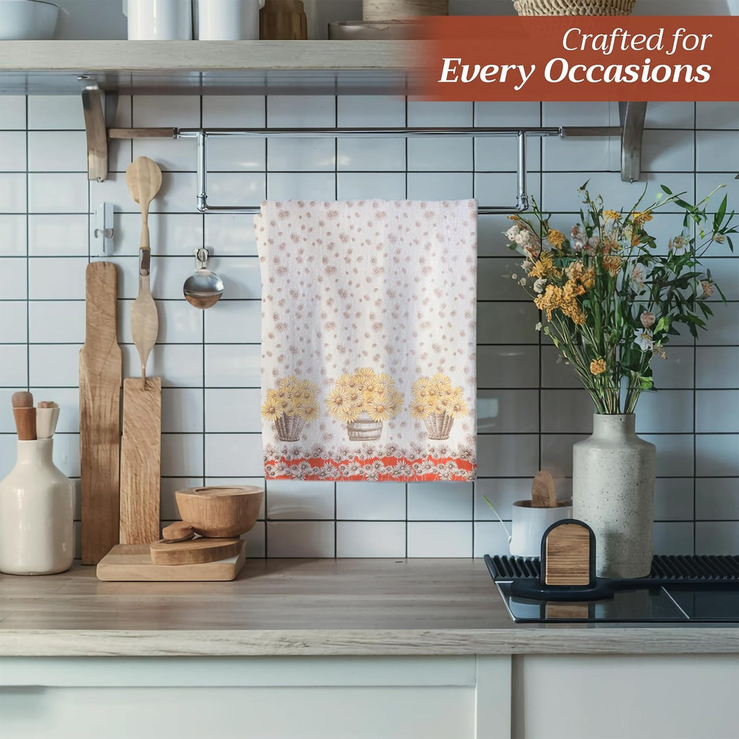 Maison d'Hermine Küchenhandtücher 3er-Set 100% Baumwolle 70 cm x 50 cm Wiederverwendbare Geschirrtüc