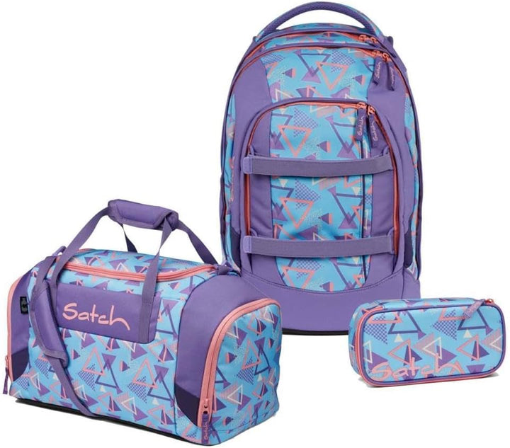 satch Pack Schulrucksack Set 3tlg. inkl. Schlamperbox und Sporttasche, 80s Dance