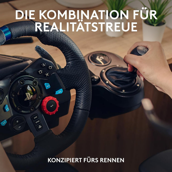 Logitech G G29 SE Driving Force Rennlenkrad und Pedale, Force Feedback, echtes Leder + Logitech G Dr