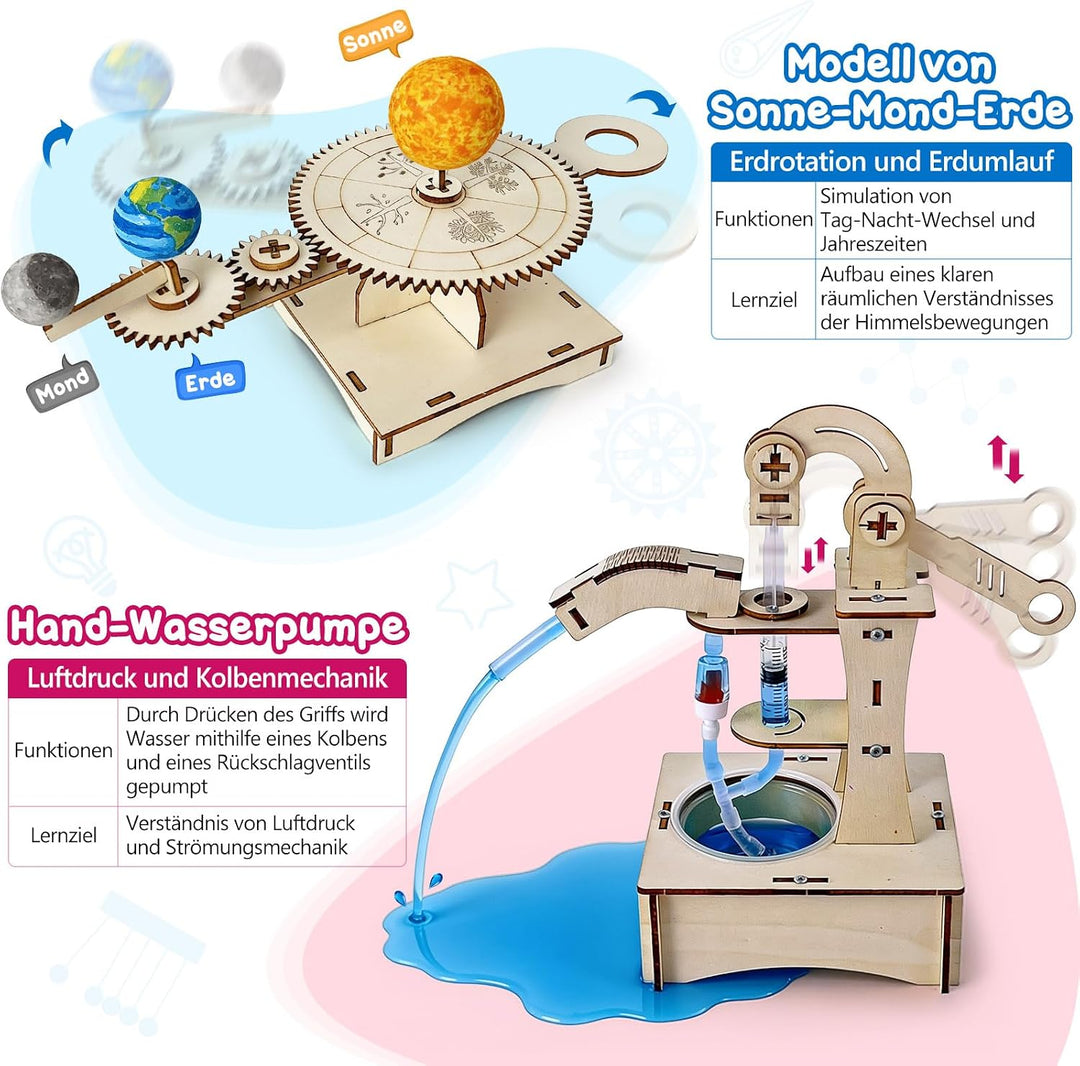 UNGLINGA STEM Spielzeug Experimente für Kinder ab 8+, Baukasten Geschenk | 6 Stück, Physik Experimen