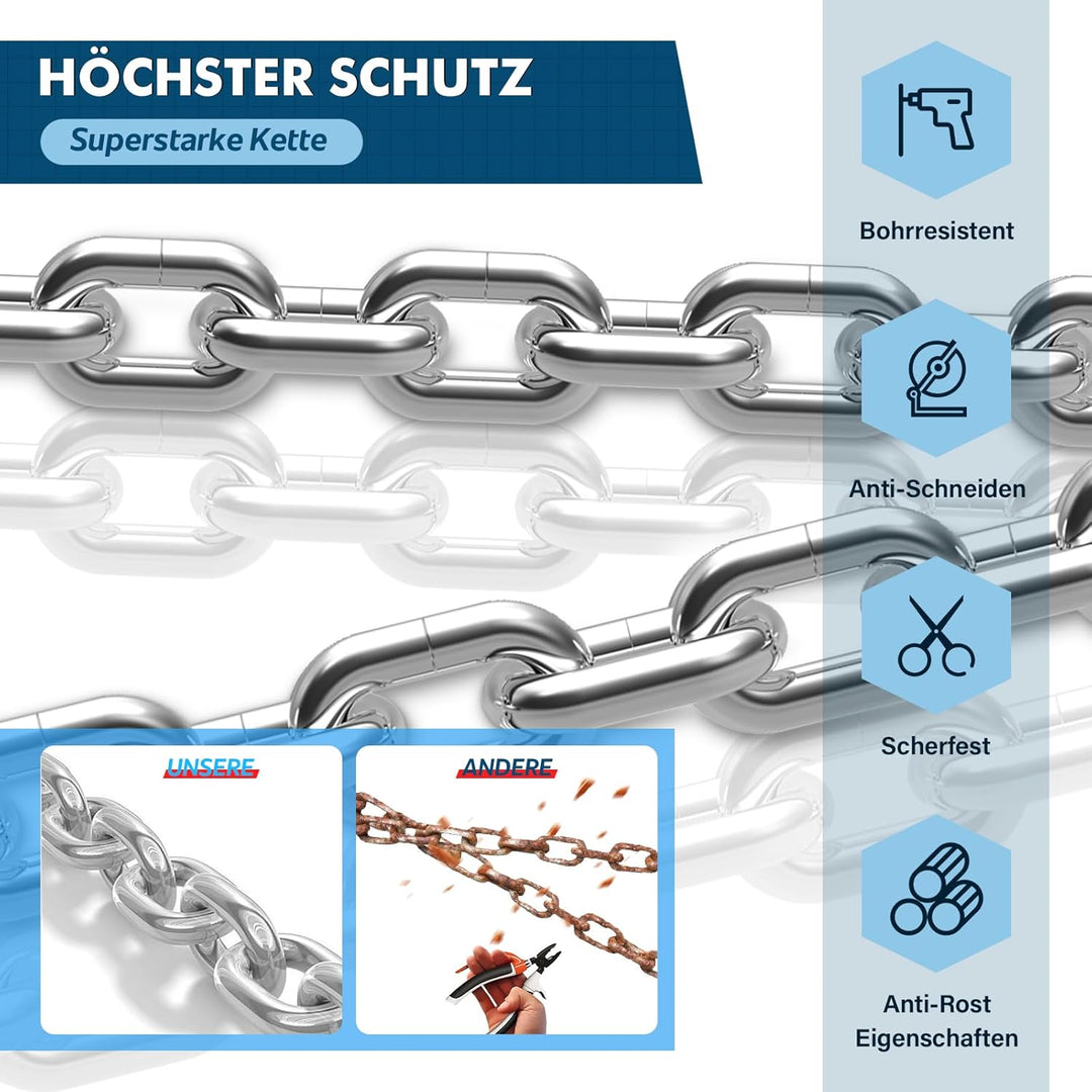 IMAYCC Neue E Scooter Schloss, Handschellenschloss mit Schlüssel, Schloss für E Scooter mit Gummi-Lo