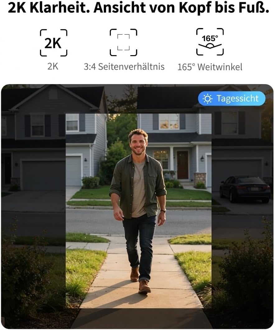 Aqara Türklingel-Kamera G400 mit Chime, Kabelgebunden/PoE, HomeKit Secure Video, 2K HD Panoramaansic