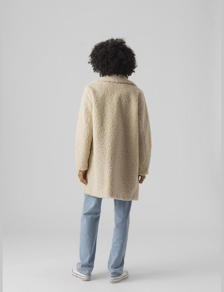 VERO MODA female Teddyfell Mantel VMKYLIE Mantel L Oatmeal, L Oatmeal