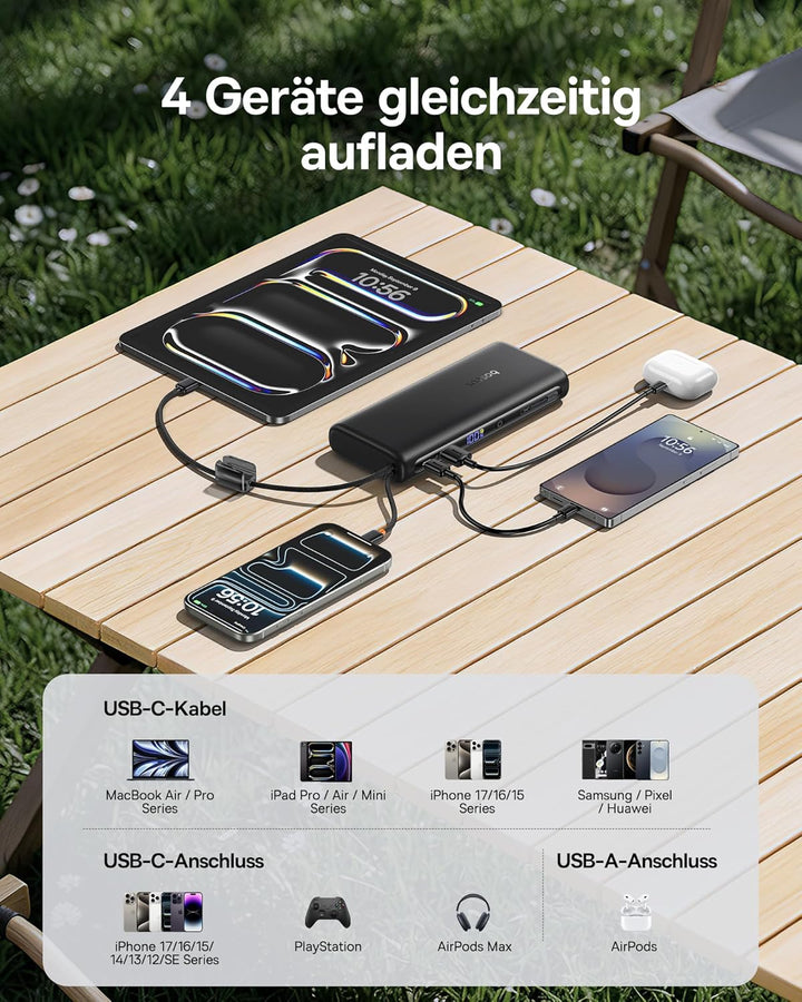 Baseus FC41 145W 25000mAh Powerbank Laptop CCC Zertifizierung, Schnellladen Power Bank mit 2 Integri