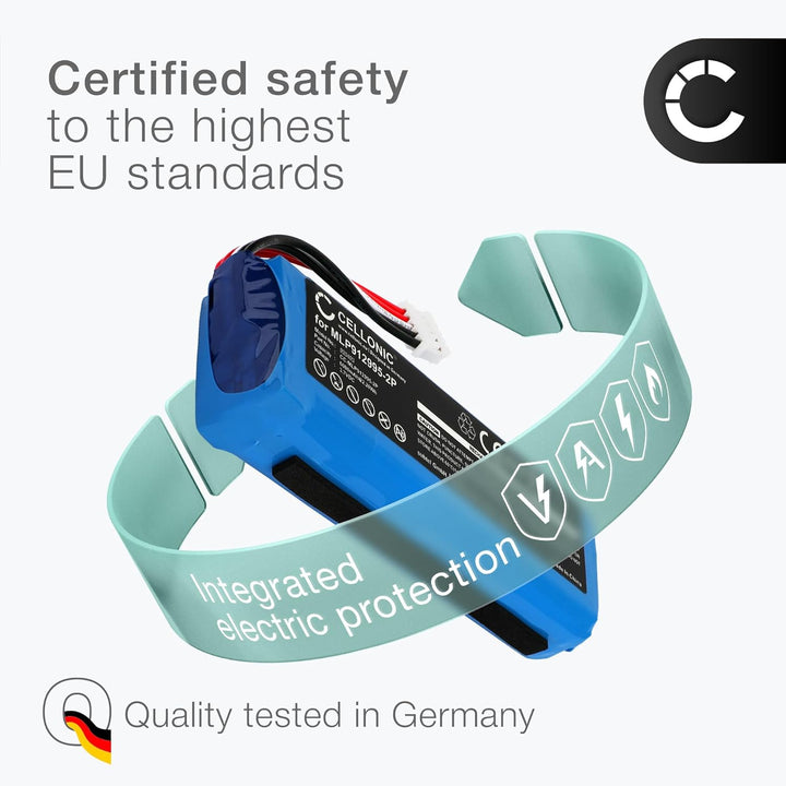 CELLONIC 1x Akku für Lautsprecher Kompatibel mit JBL Charge 2 Plus, GSP1029102 - (6000mAh, 3.7V) + W