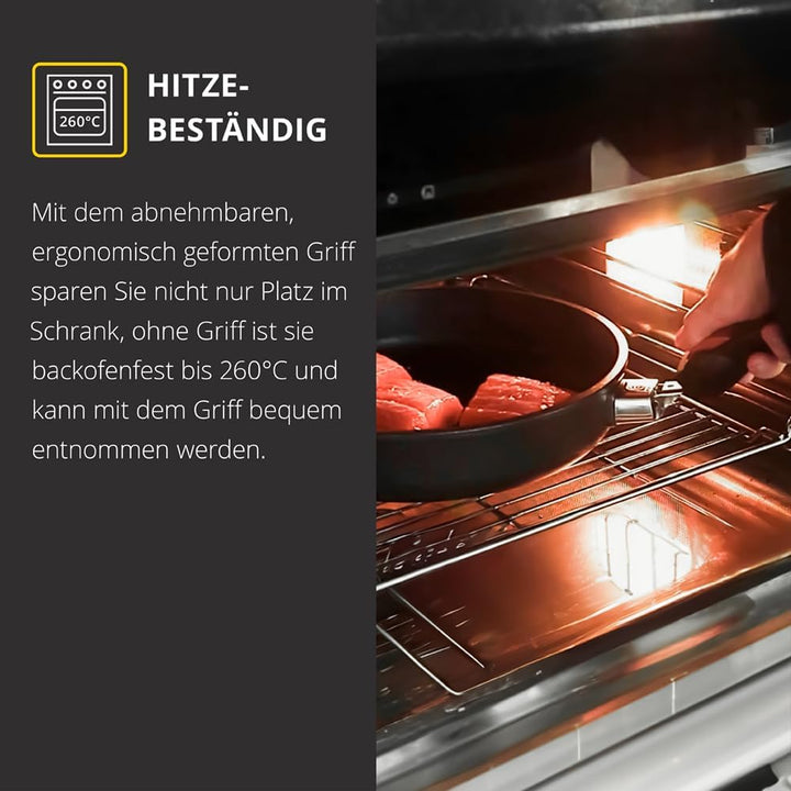 SKK 23814 Series 7 Schmorpfanne – Energiesparende Aluguss-Pfanne mit abnehmbarem Griff, unbedenklich