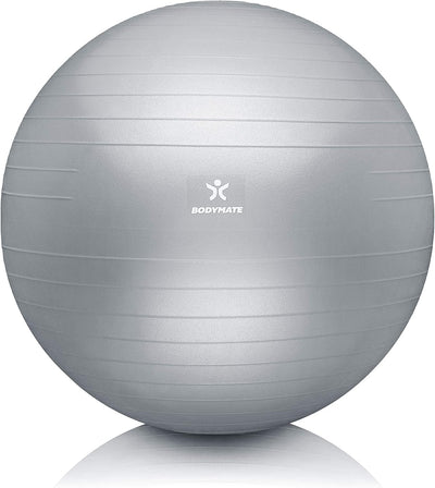 BODYMATE Gymnastikball Sitzball Trainingsball mit GRATIS E-Book inkl. Luft-Pumpe, Ball für Fitness,