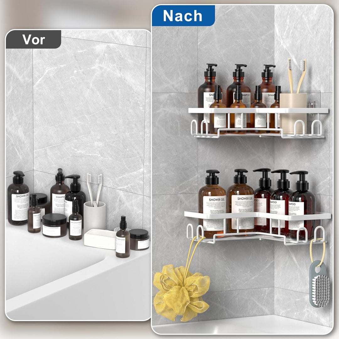 Duschablage Ohne Bohren Ecke - Rostfreier Duschregal Badezimmer Organizer Shampoo Halterung für Dusc