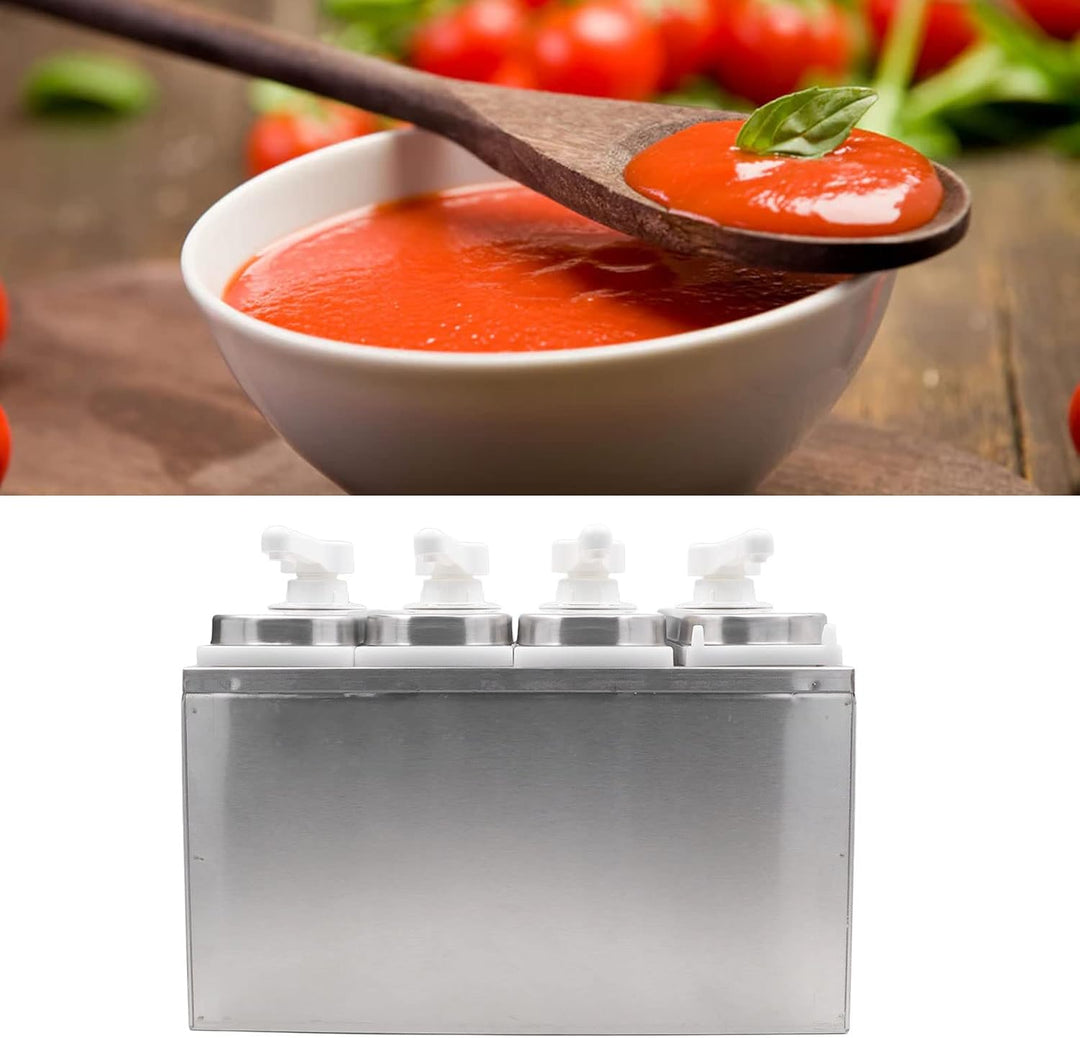 Saucenspender, 1 l, Sossenspender Pumpe, mit Sockel, Abnehmbar, für Ketchup, Salatdressing, Sojasauc