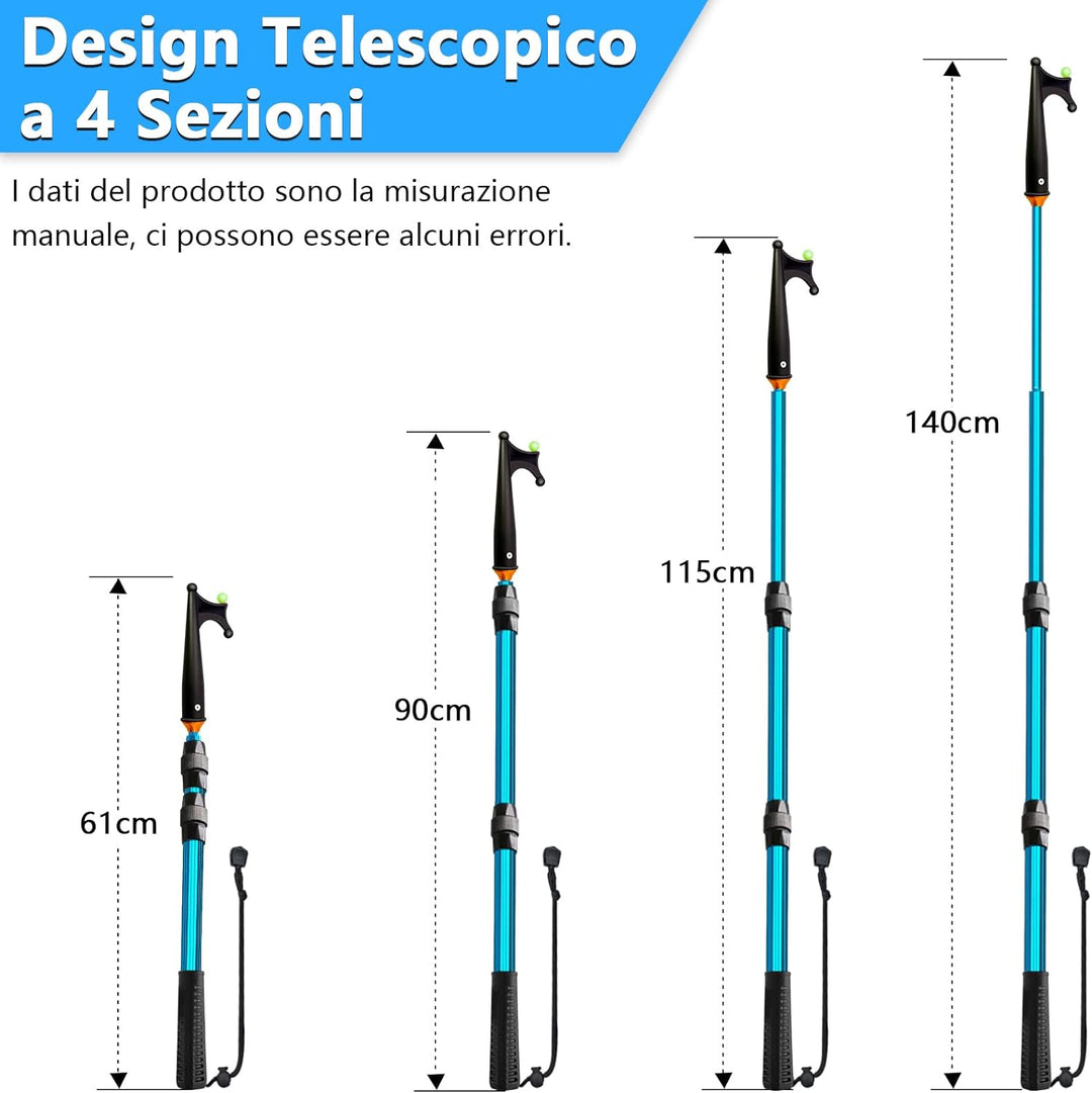 KOMCLUB Teleskop Bootshaken Aluminium Leichtgewicht Push Pole Mehrzweck Ausziehbare Stange rutschfes