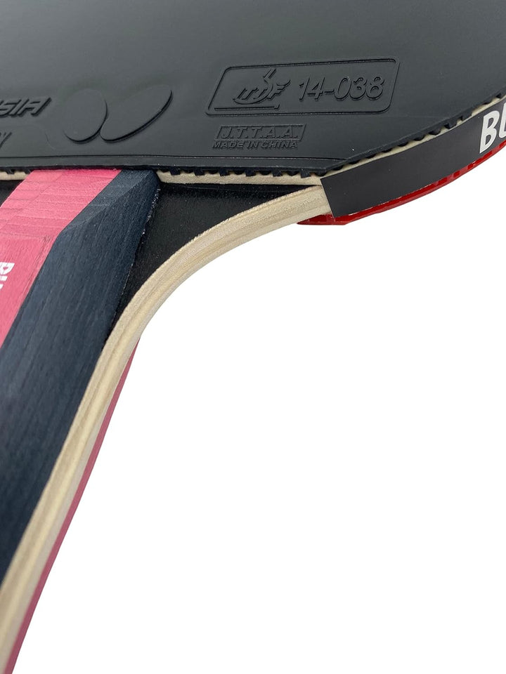 Butterfly Timo Boll Ruby Tischtennisschläger | ITTF zertifizierter Pan Asia Belag für Wettkampf mit