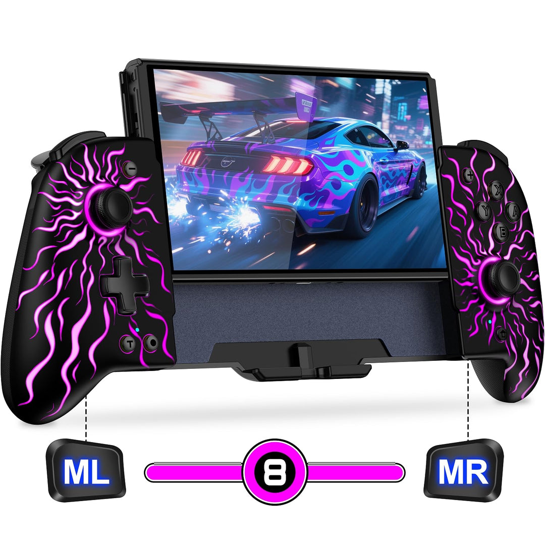 Leistungsstarker Bluetooth-Controller für Switch/Switch OLED, RGB Handheld Controller mit Makroprogr