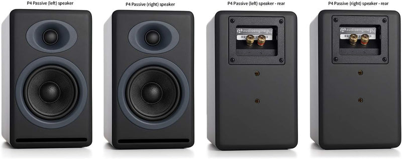 Audioengine P4 Passive Bookshelf Speakers | Home Stereo High-Performing 2-Way Desktop Speakers (Blac