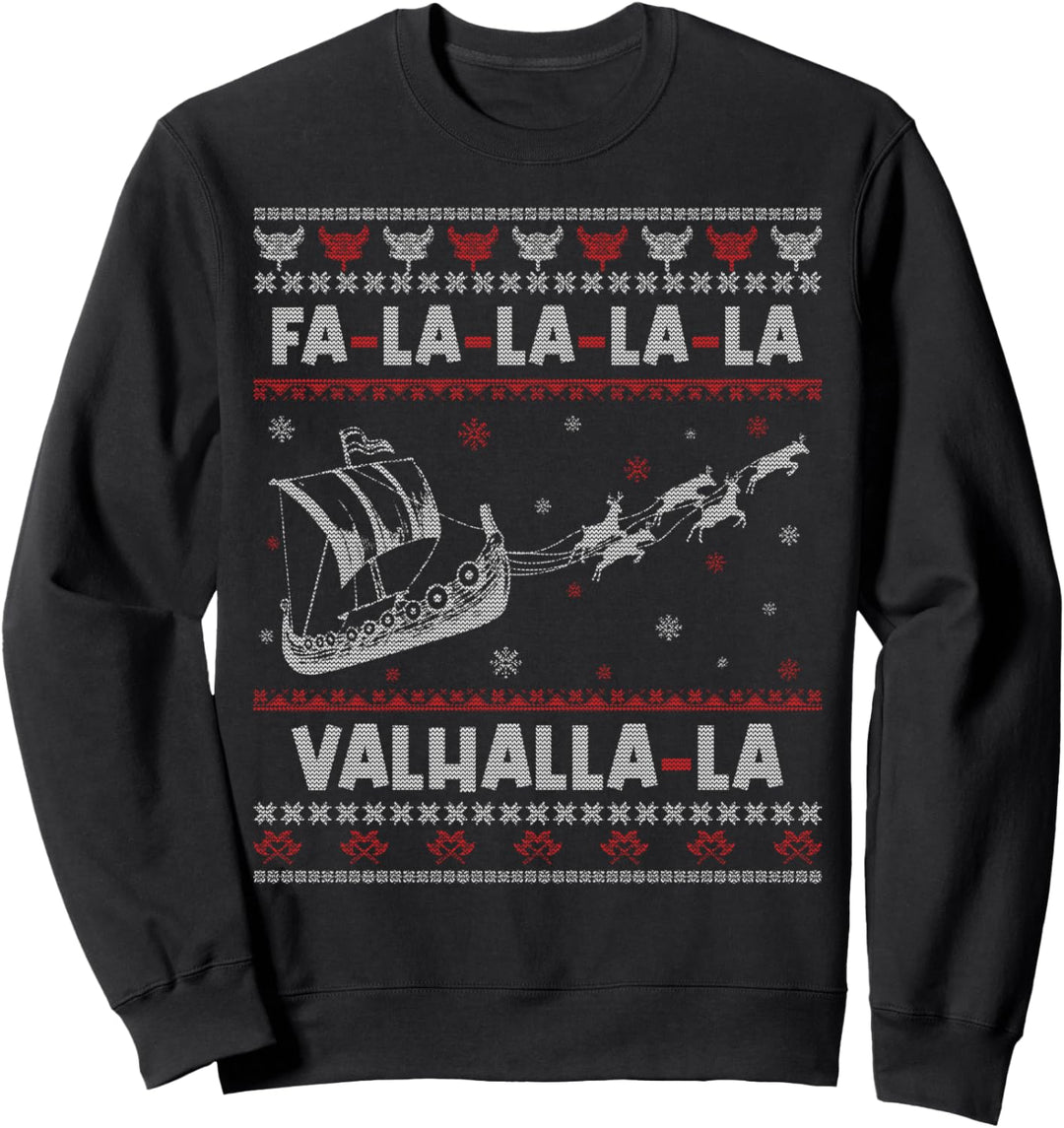 Wikinger Winter Schnee Lustig Weihnachten Santa Ugly Christmas Sweatshirt