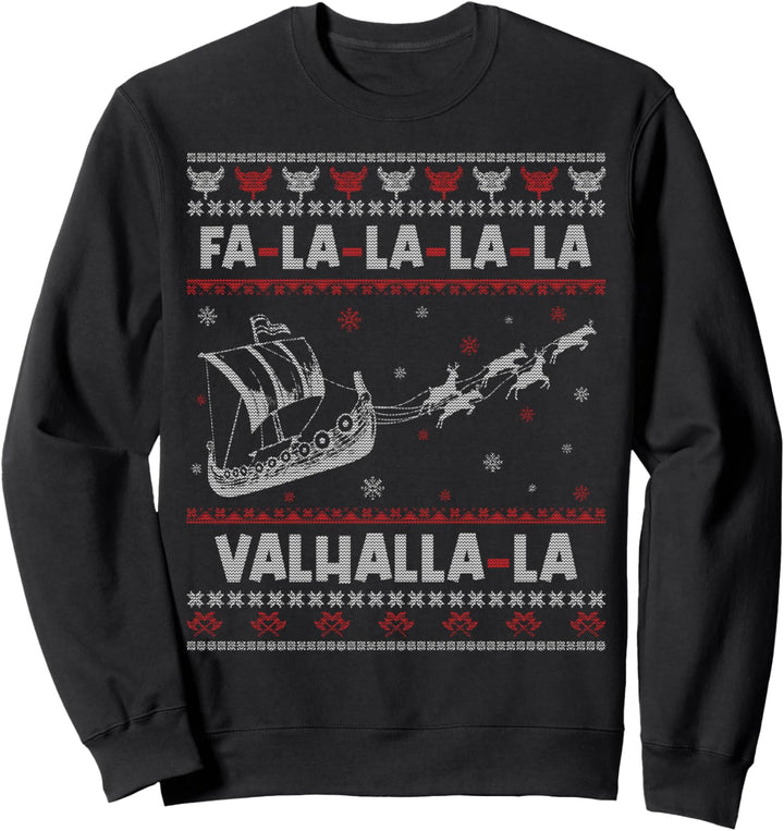 Wikinger Winter Schnee Lustig Weihnachten Santa Ugly Christmas Sweatshirt