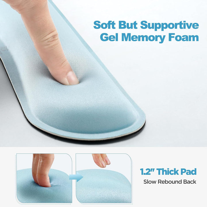 Gimars Vergrössertes Gel-Memory-Schaumstoff-Set, Tastatur-Handgelenkauflage, Maus-Handgelenkpolster,