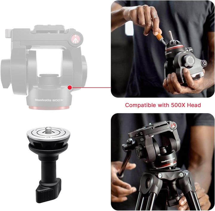Manfrotto 60 Mm Halbschalen‑Adapter zum Einsatz von 60‑mm‑Flachbasis‑Köpfen an 60‑mm‑Schalen‑Stative