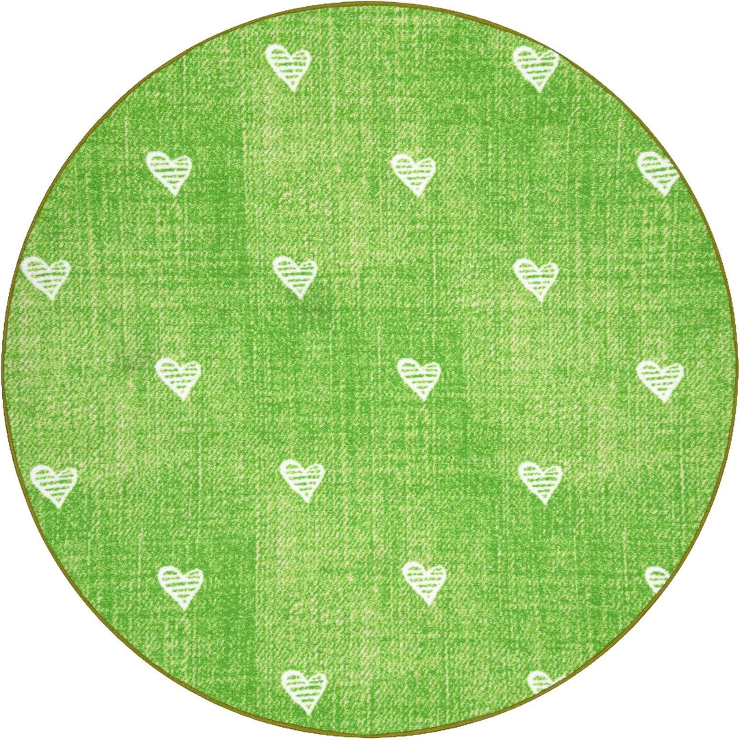 rugsx Teppich für Kinder Hearts Jeans, Vintage Herzen - grün Kreis 100 cm HEARTS grün kreis 100 cm,