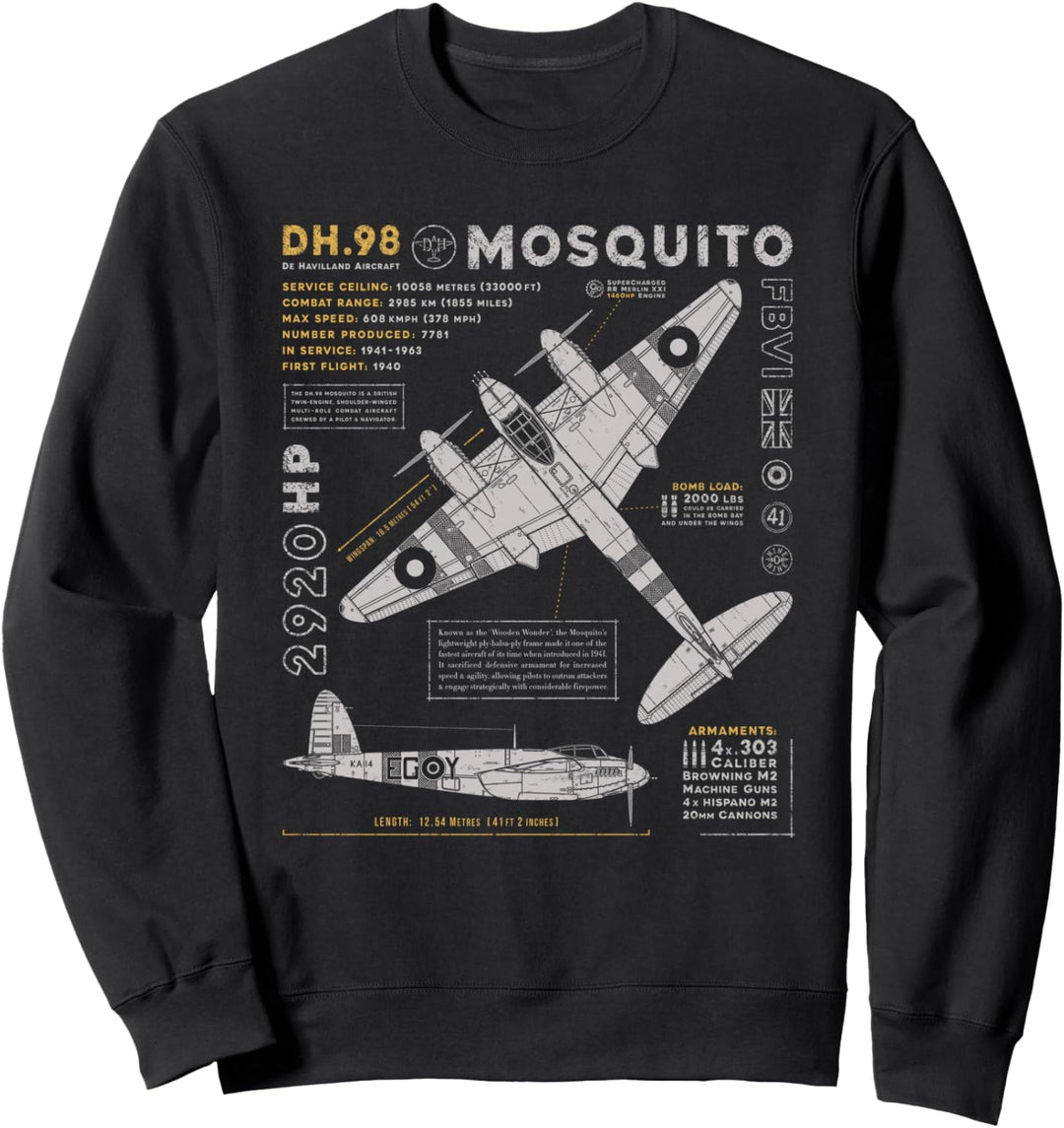de Havilland Mosquito Fighter Bomber | British WW2 RAF DH.98 Sweatshirt