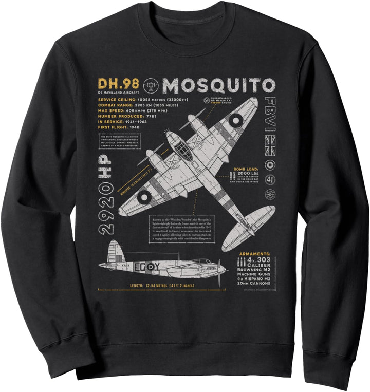 de Havilland Mosquito Fighter Bomber | British WW2 RAF DH.98 Sweatshirt